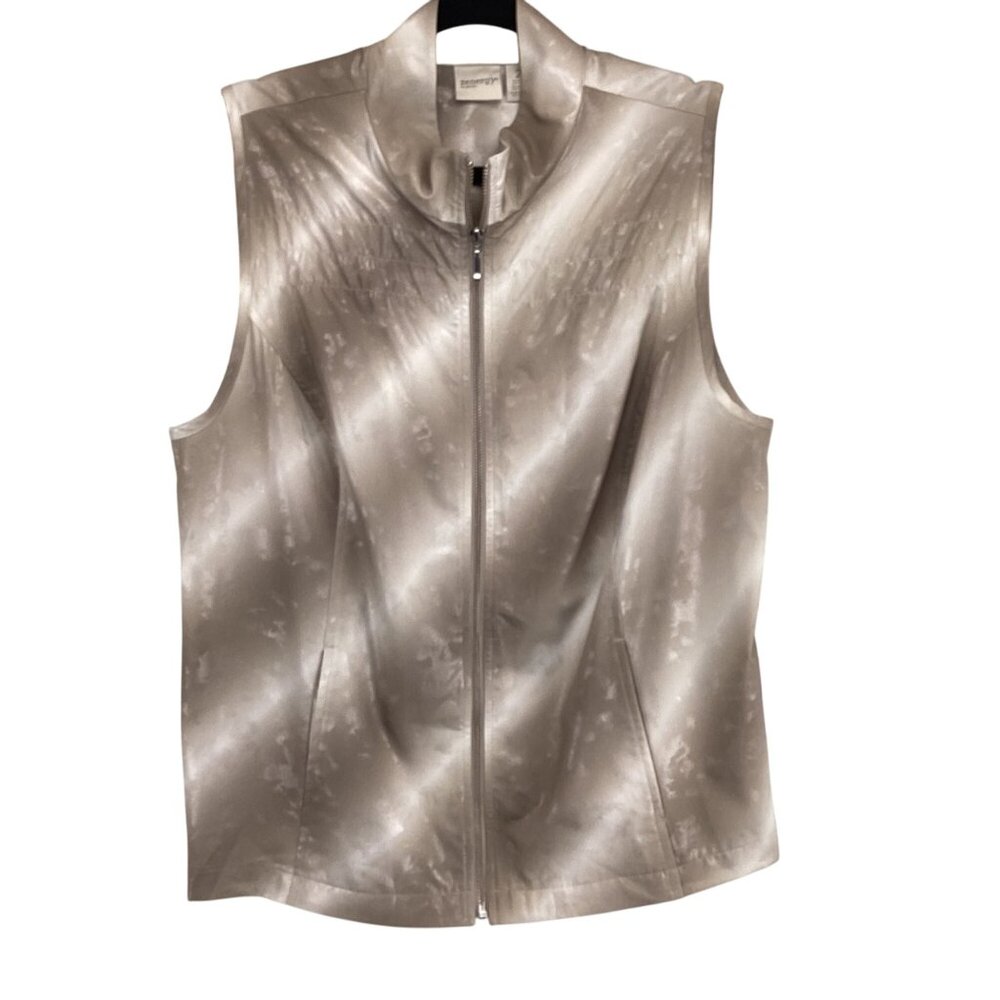 Chicos Zenergy Sleeveless Zip-Up Vest Size 2 Large Neema‎ Statement Vest